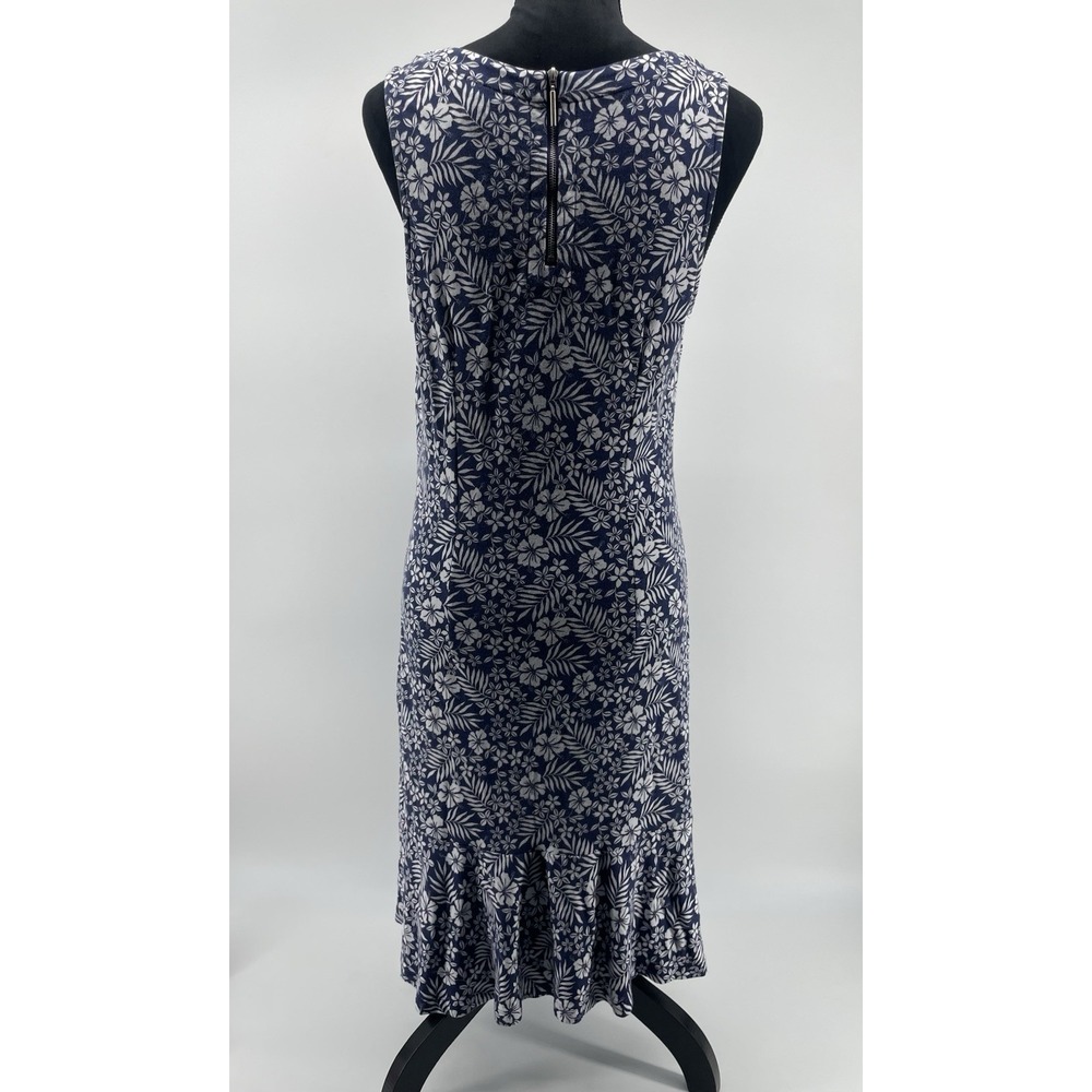 Tommy Bahama Tank Dress Women Lg  Blue Tropical Floral Sleeveless Ruffle Midi - Picture 3 of 7
